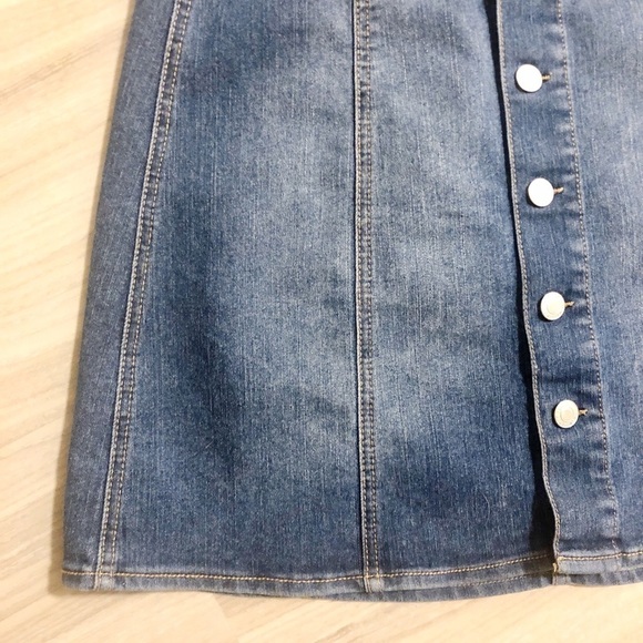 Mossimo‎ Button Down 90s Blue Denim Midi Skirt - Picture 5 of 6